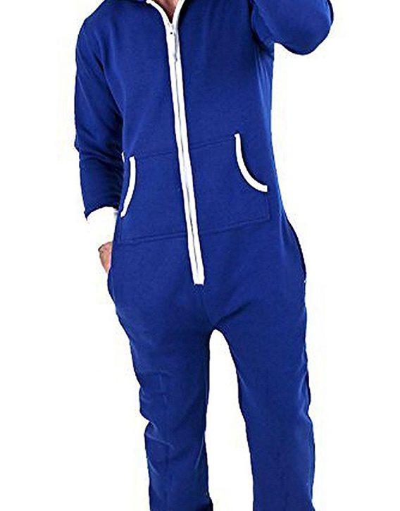 Mens Royal Blue Soft Fleece Onesie - onesie onesie