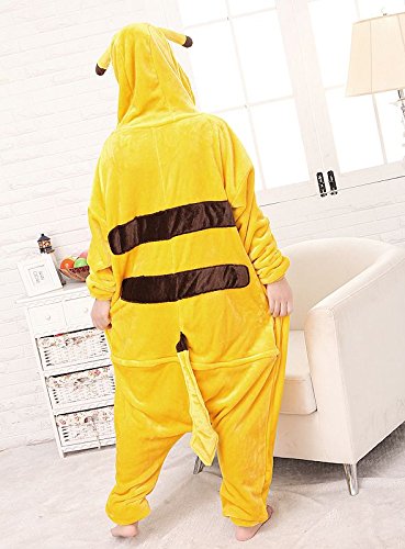 twaalf Eigenwijs Vijfde Unisex Wanziee Costume Anime Pokemon Go Pikachu Animal Cosplay Hoodie Onesie  Adult Pajamas Anime Dress Up Cartoon Party Halloween Sleepwear S M L XL  (XL: fit for Height 178-185CM (67"-71")) - onesie onesie